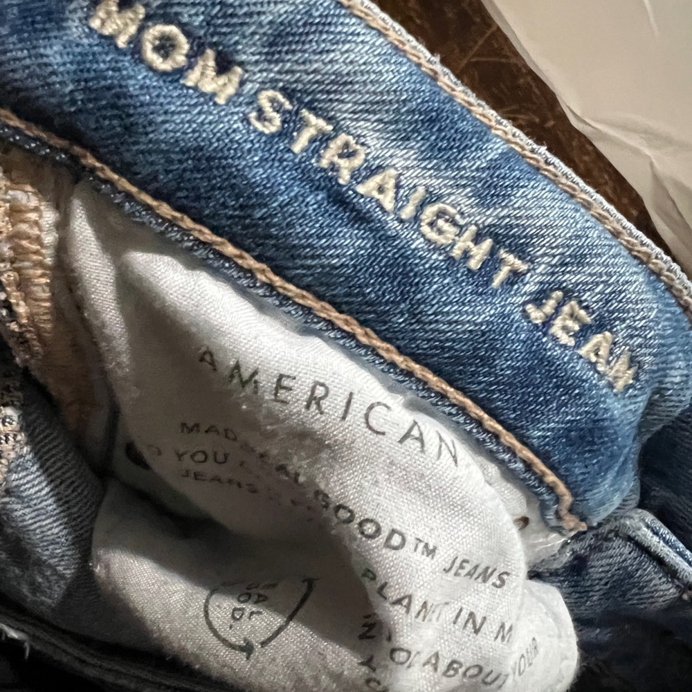 American Eagle Patchwork Distressed Blue Jeans - image 5